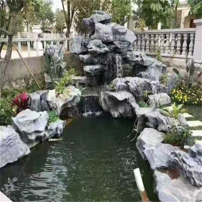 义乌庭院假山鱼池图片